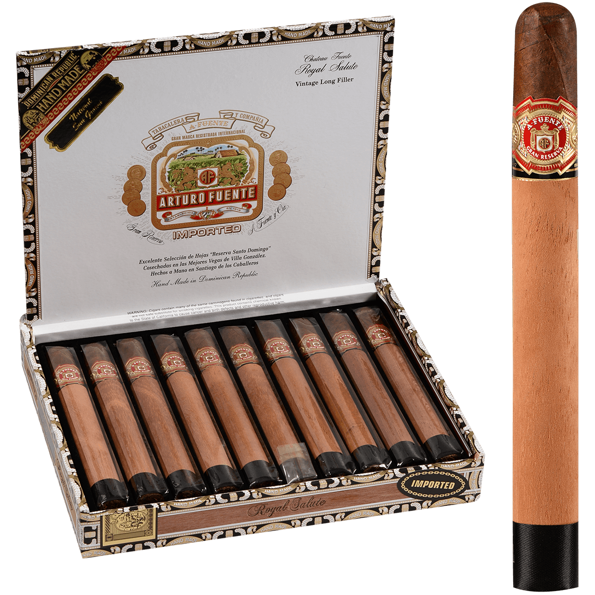 Arturo Fuente Royal Salute Sun Grown 10 Ct. Box 7.63X54