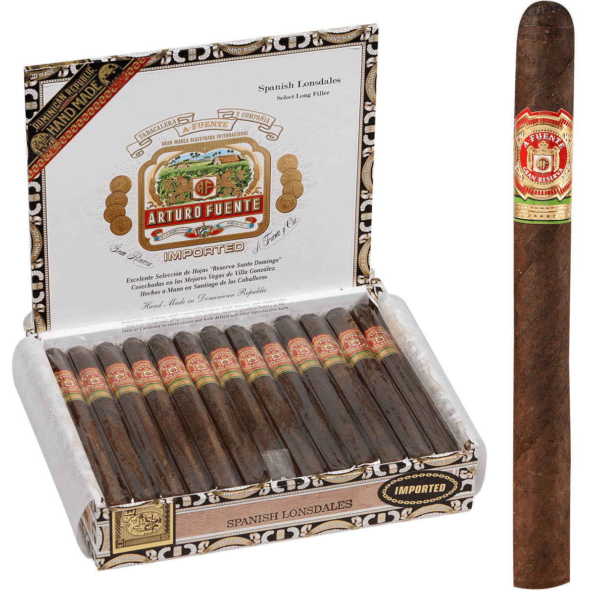 Arturo Fuente Spanish Lonsdale Maduro 25 Ct. Box 6.50X42