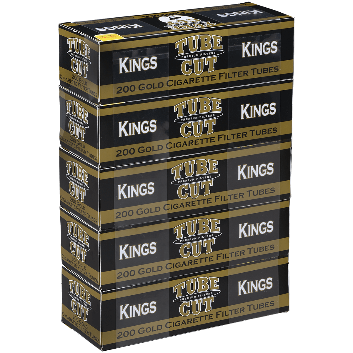Cigarette Tubes Gambler Tube Cut King Size Gold 5-200 Ct. Boxes