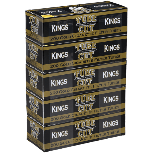 Cigarette Tubes Gambler Tube Cut King Size Gold 5-200 Ct. Boxes