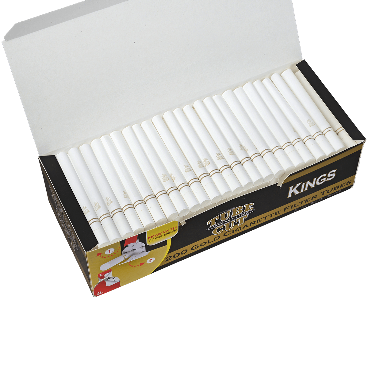 Cigarette Tubes Gambler Tube Cut King Size Gold 5-200 Ct. Boxes