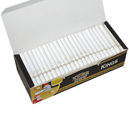 Cigarette Tubes Gambler Tube Cut King Size Gold 5-200 Ct. Boxes