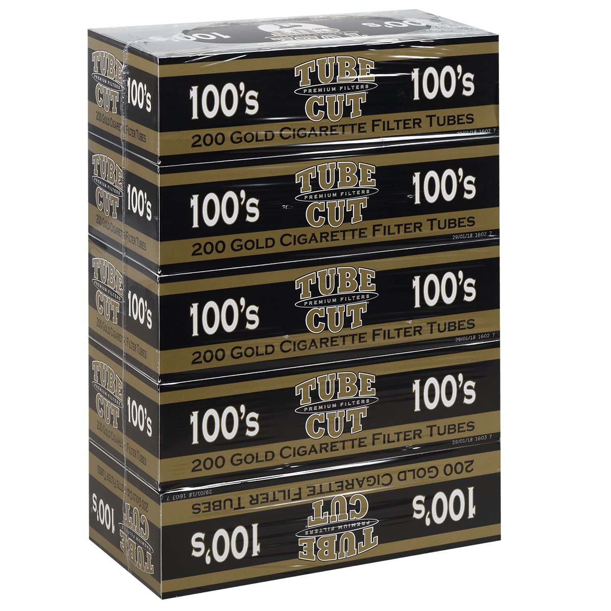 Cigarette Tubes Gambler Tube Cut 100Mm Gold 5-200 Ct. Boxes