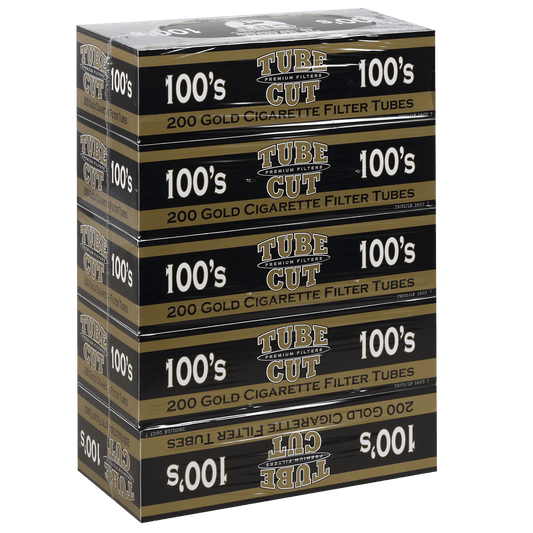 Cigarette Tubes Gambler Tube Cut 100Mm Gold 5-200 Ct. Boxes
