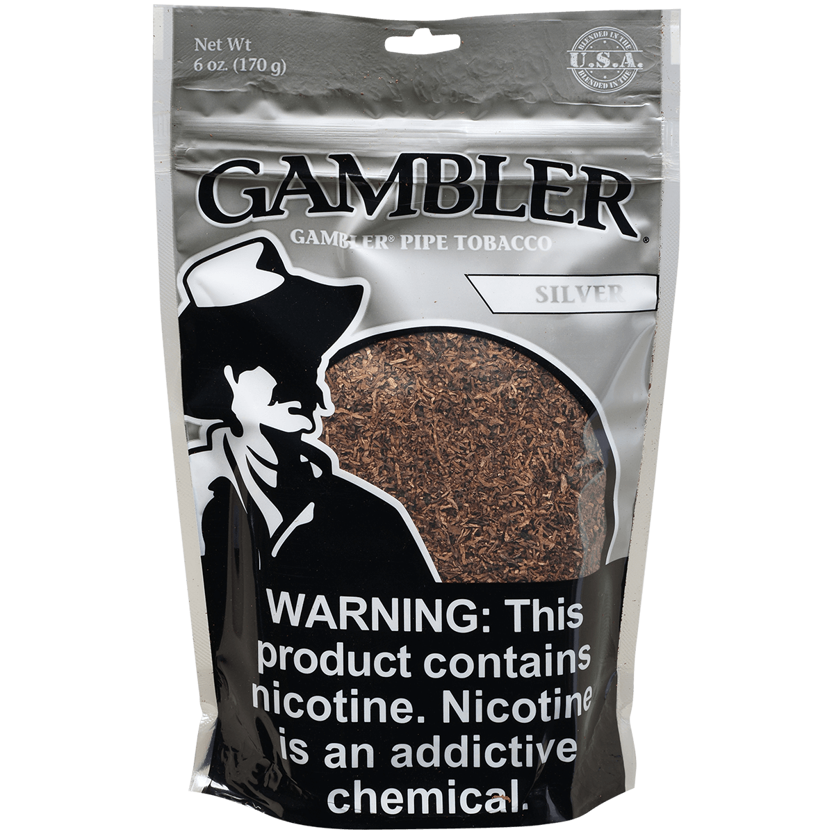 Gambler Pipe Tobacco Silver Medium 6 Oz. Bag