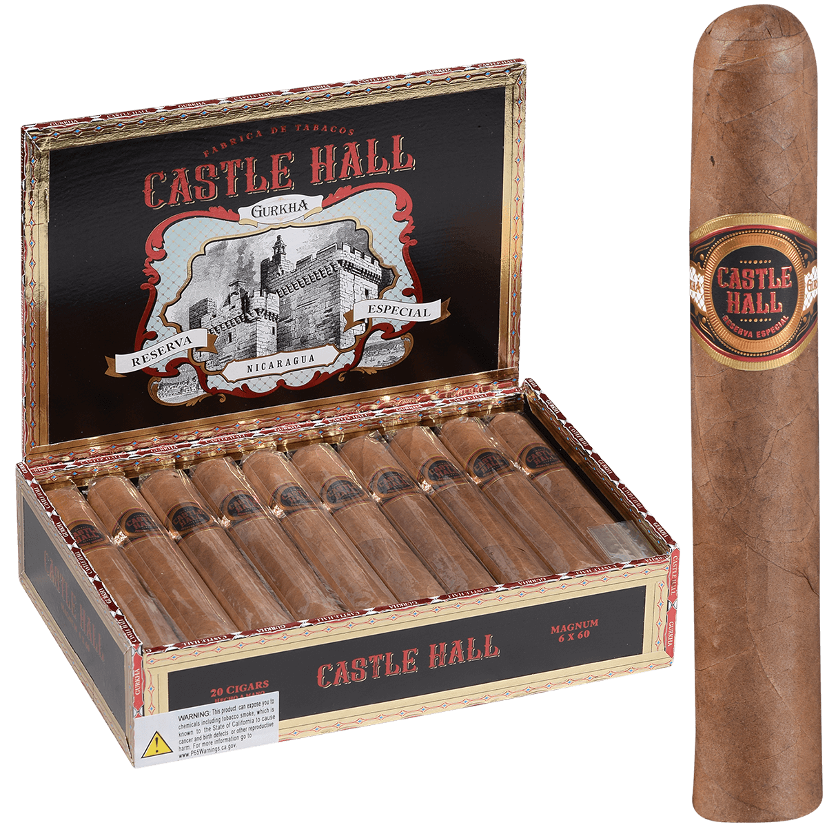 Gurkha Castle Hall Nicaragua Magnum 20 Ct.Box 6X60
