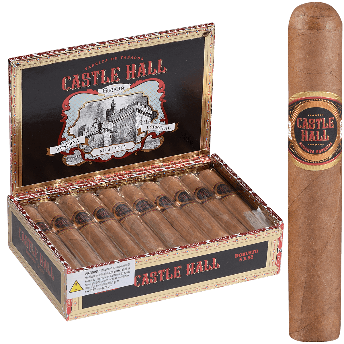 Gurkha Castle Hall Nicaragua Robusto 20 Ct. Box 5X52