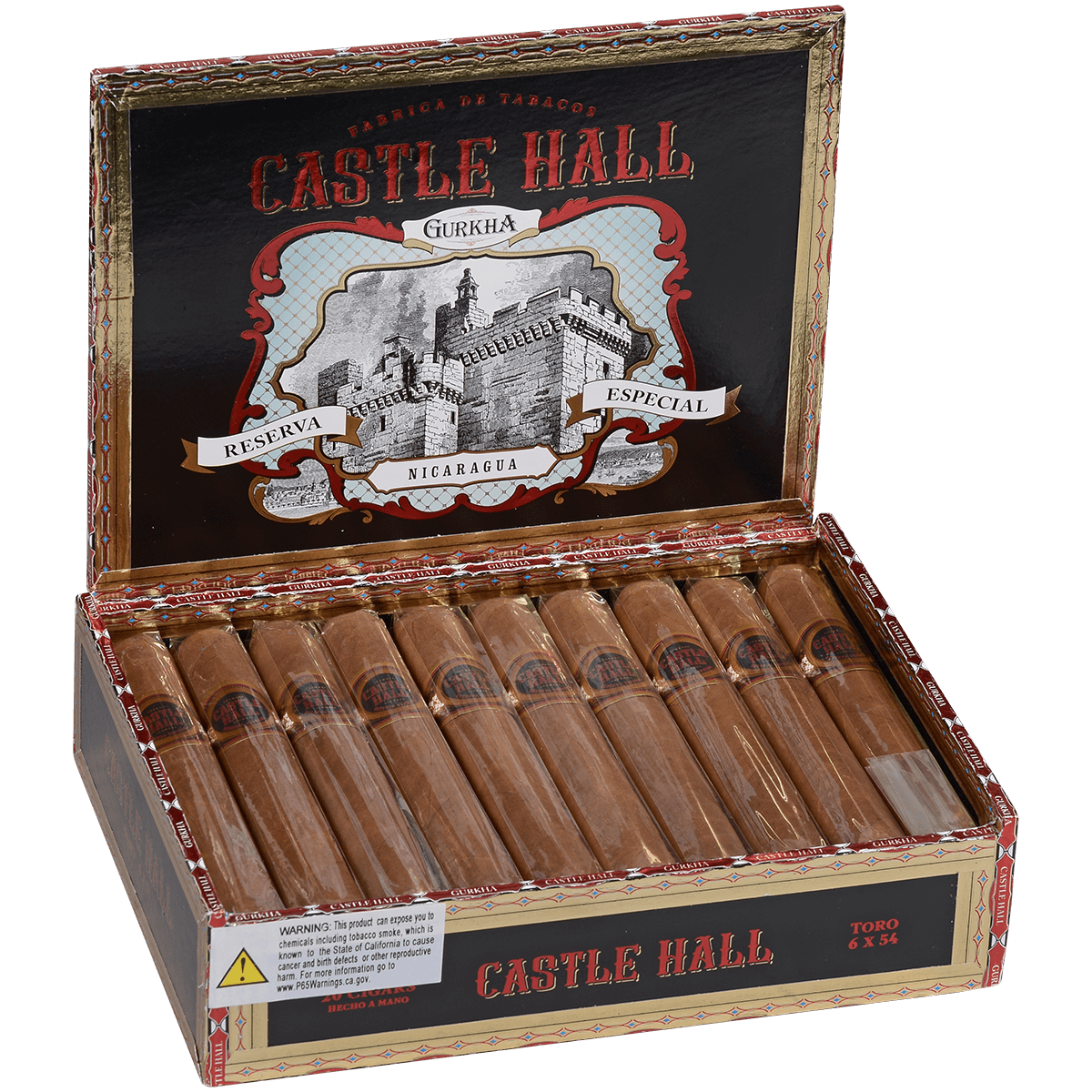 Gurkha Castle Hall Nicaragua Toro 20 Ct Box 6X54