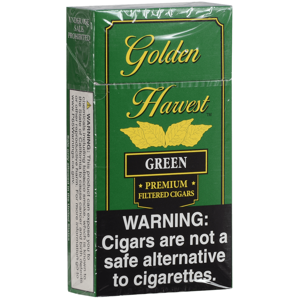 Golden Harvest Filtered Cigar 100'S Green 10/20 Carton