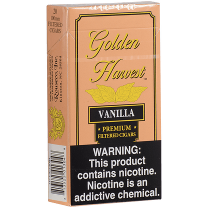 Golden Harvest Filtered Cigar 100'S Vanilla 10/20 Carton
