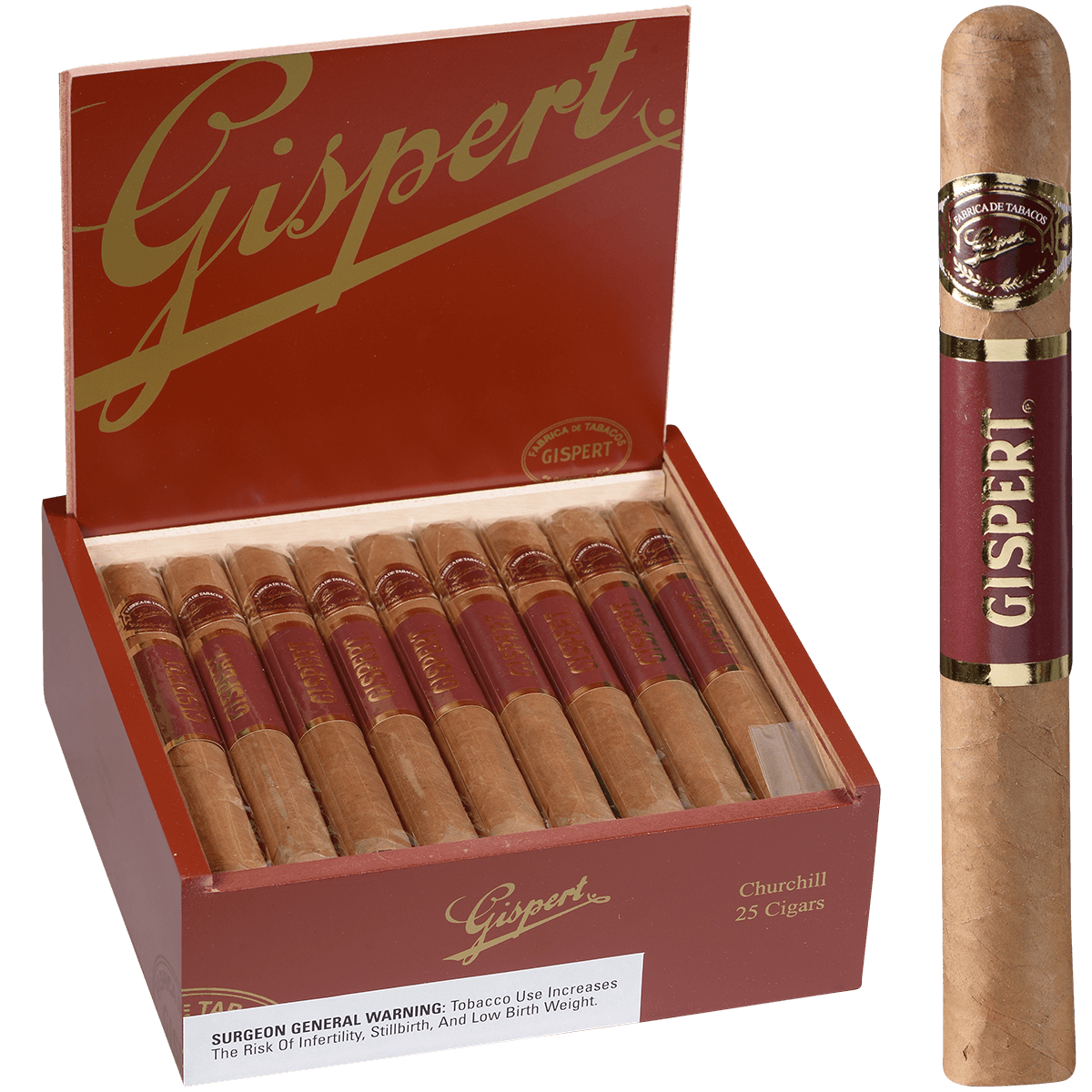 Gispert Natural Churchill 25 Ct. Box 7.00X54