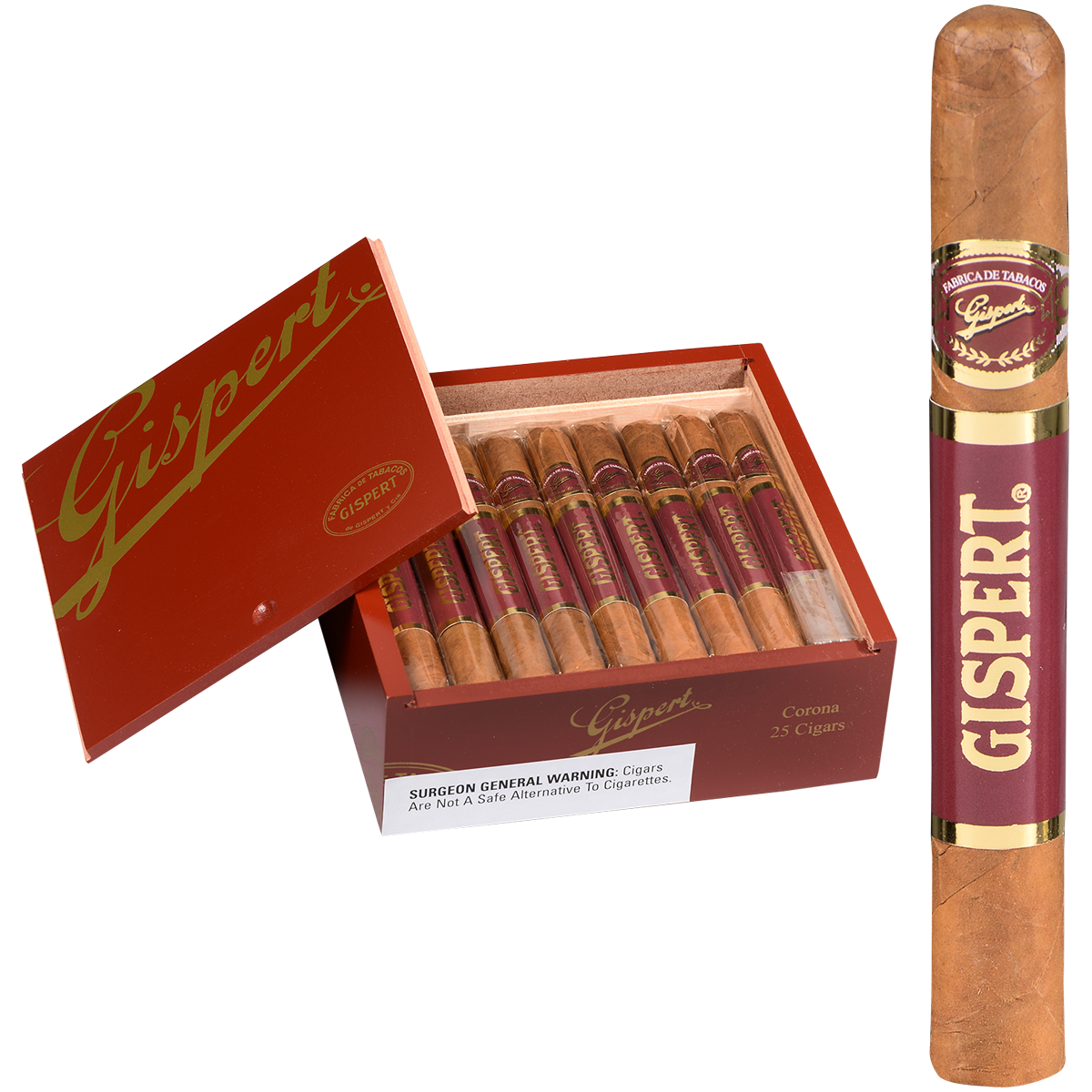 Gispert Corona 25 Ct. Box 5.63X42