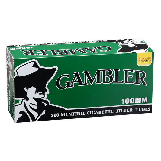 Cigarette Filter Tubes Gambler 100Mm Menthol 5-200 Ct. Boxes