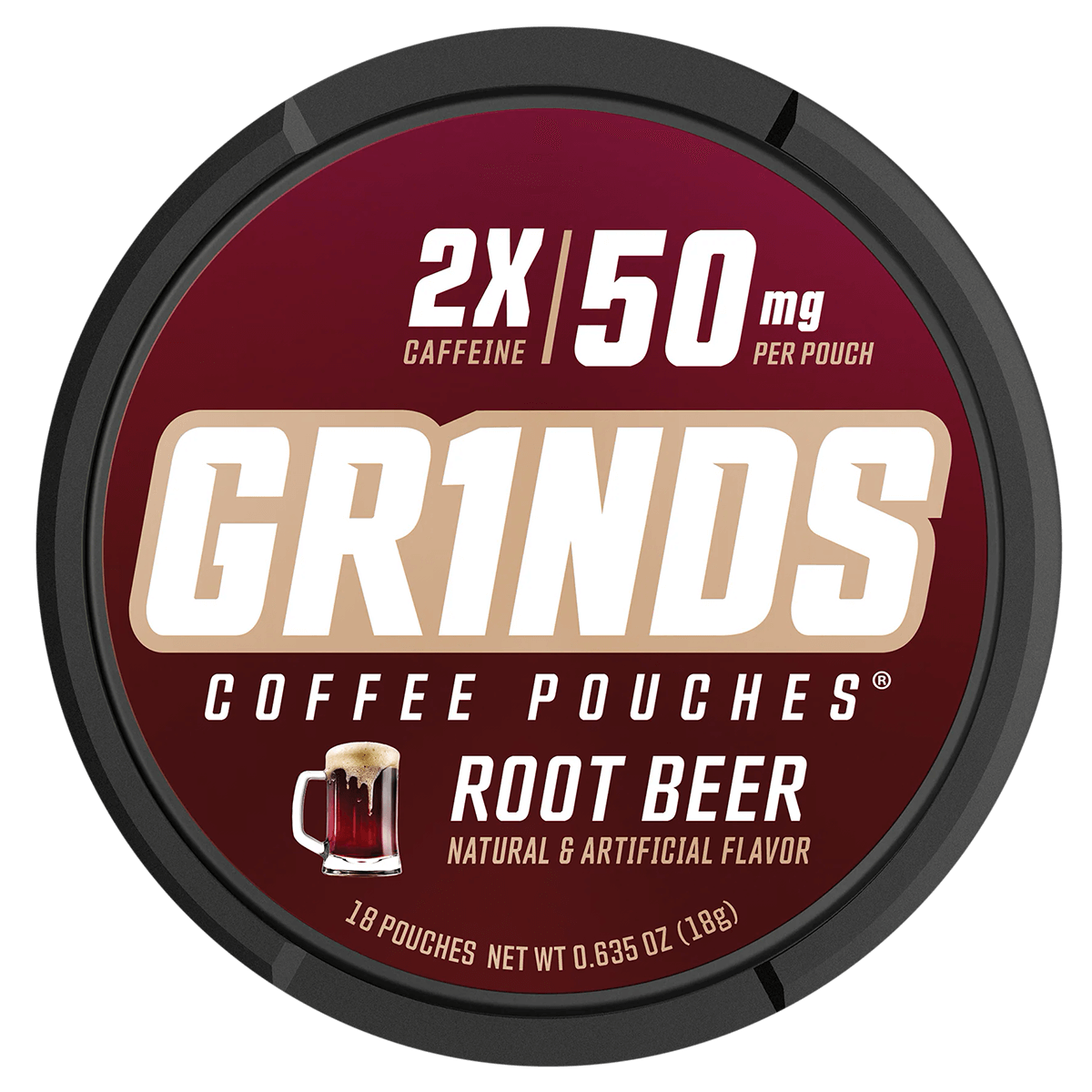 Grinds Coffee Pouches 2X Root Beer 5 Ct. Pack