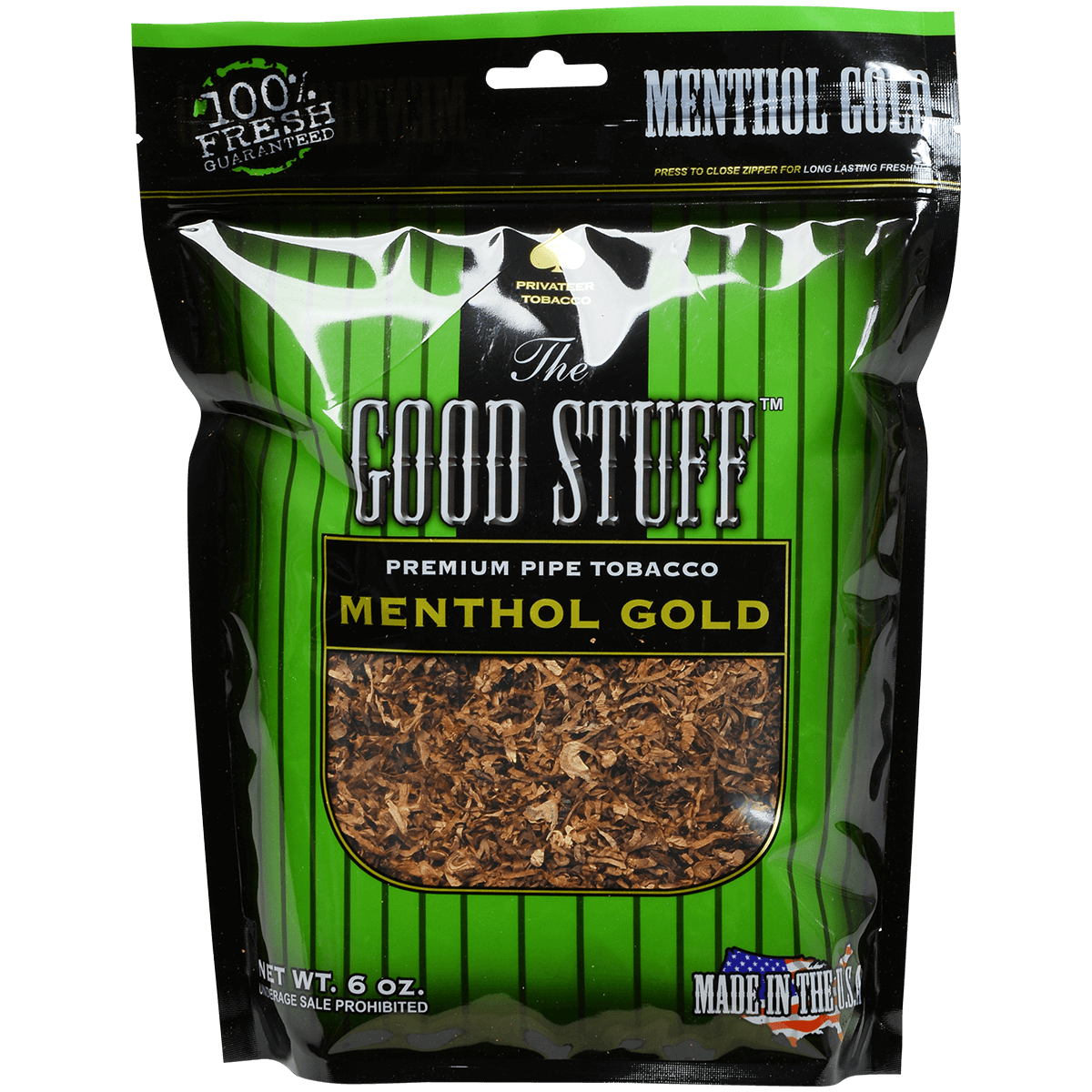 The Good Stuff Pipe Tobacco Menthol Gold 6 Oz. Bag