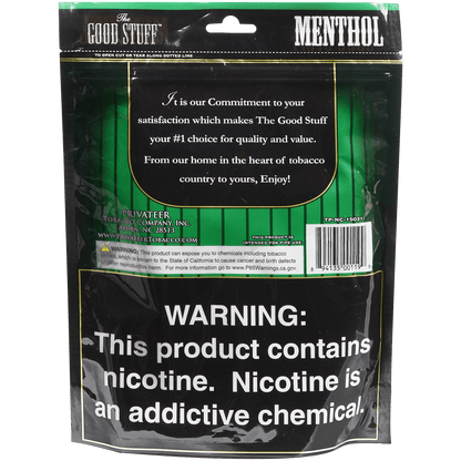 The Good Stuff Pipe Tobacco Menthol 6 Oz. Bag