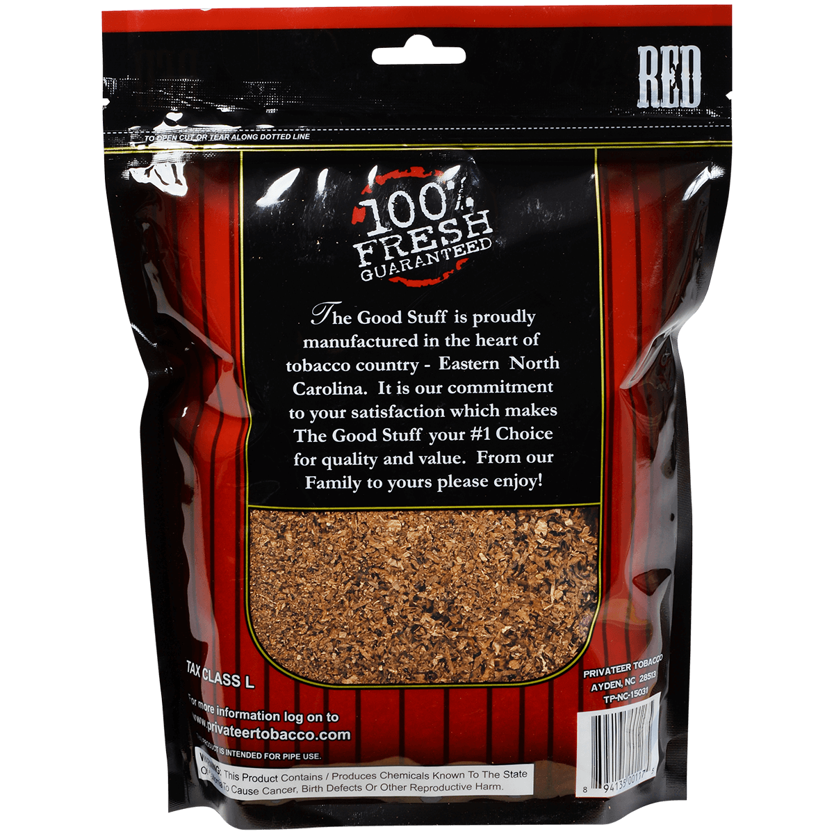 The Good Stuff Pipe Tobacco Red 6 Oz. Bag