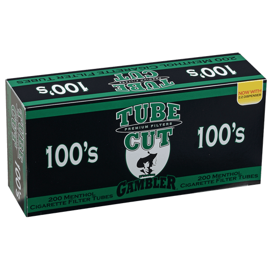 Cigarette Tubes Gambler Tube Cut 100Mm Menthol 5-200 Ct. Boxes