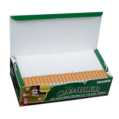 Cigarette Tubes Gambler Tube Cut 100Mm Menthol 5-200 Ct. Boxes