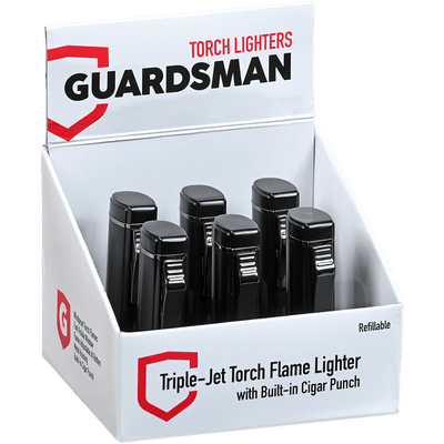 Guardsman Triple Torch Lighter With Cigar Punch 6Ct.