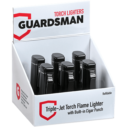 Guardsman Triple Torch Lighter With Cigar Punch 6Ct.