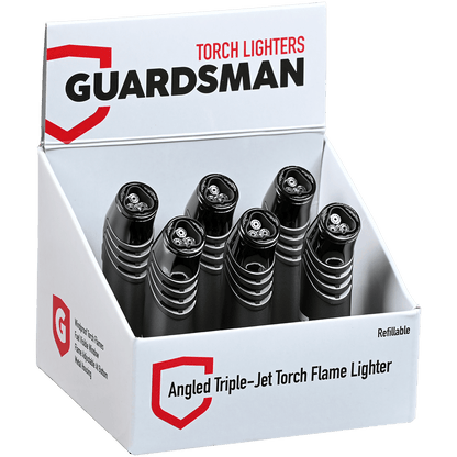 Guardsman Angeledtriple Torch Lighter Gun Metal Gray 6Ct.