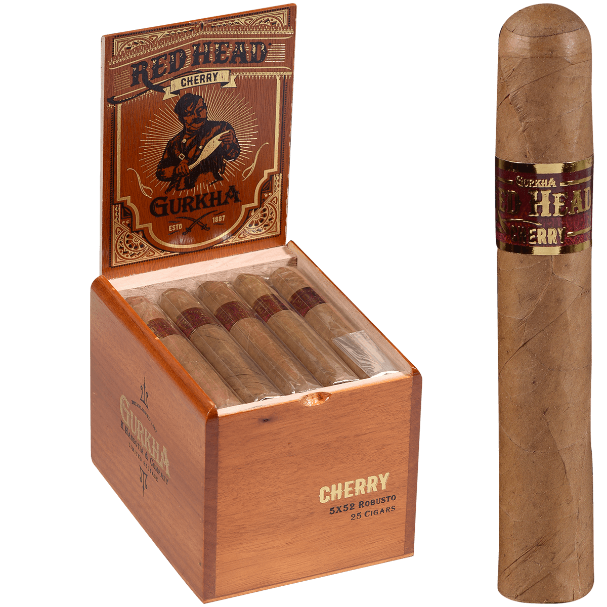 Gurkha Café Tabac Red Head Cherry 25 Ct Box 5X52