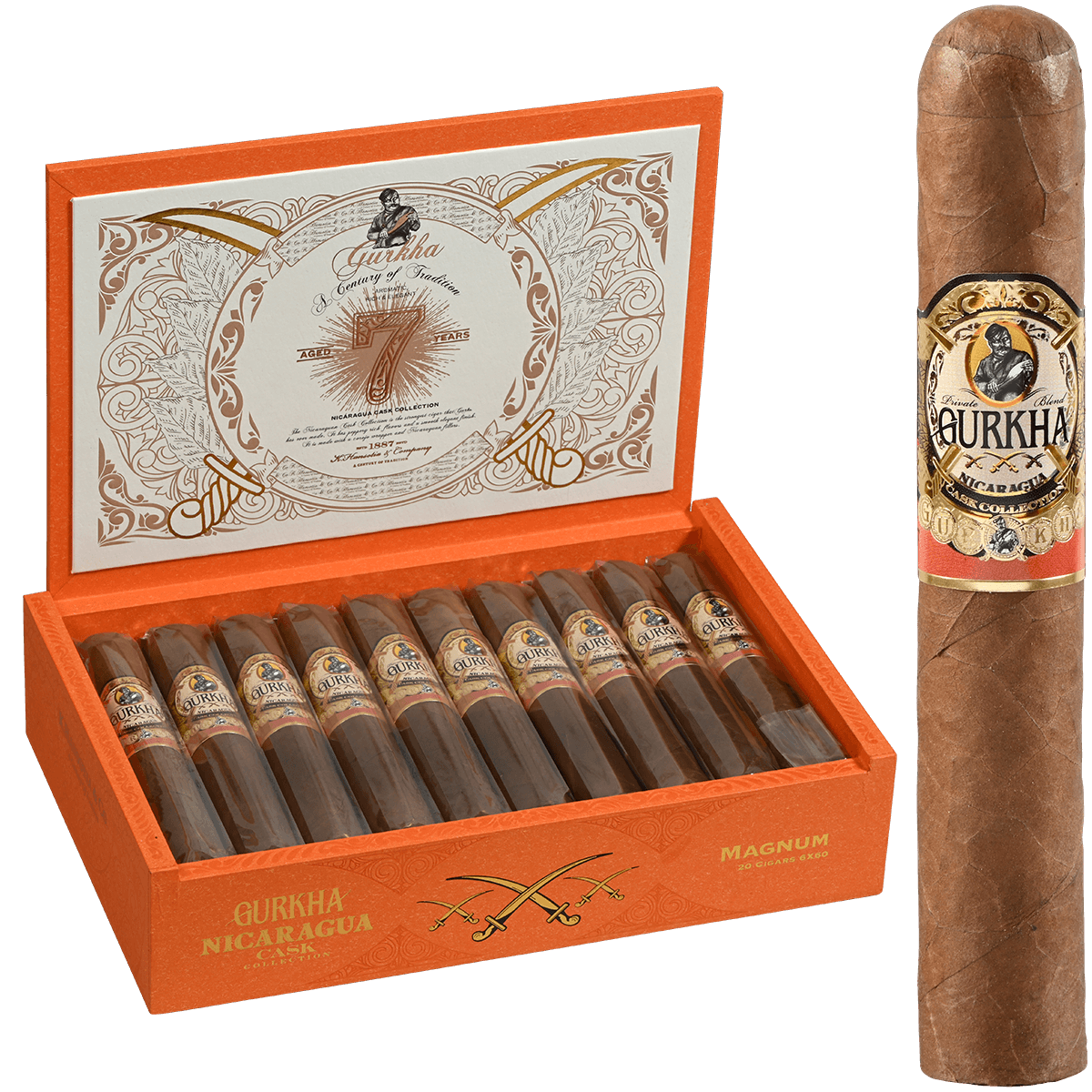 Gurkha Nicaragua Cask Collection Magnum 20 Ct. Box 6X60
