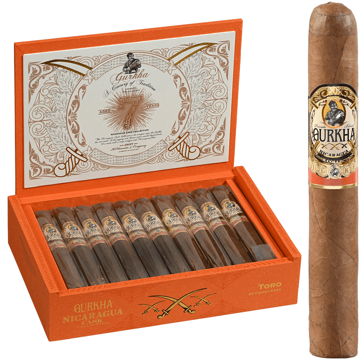 Gurkha Nicaragua Cask Collection Toro 20 Ct. Box 6X54