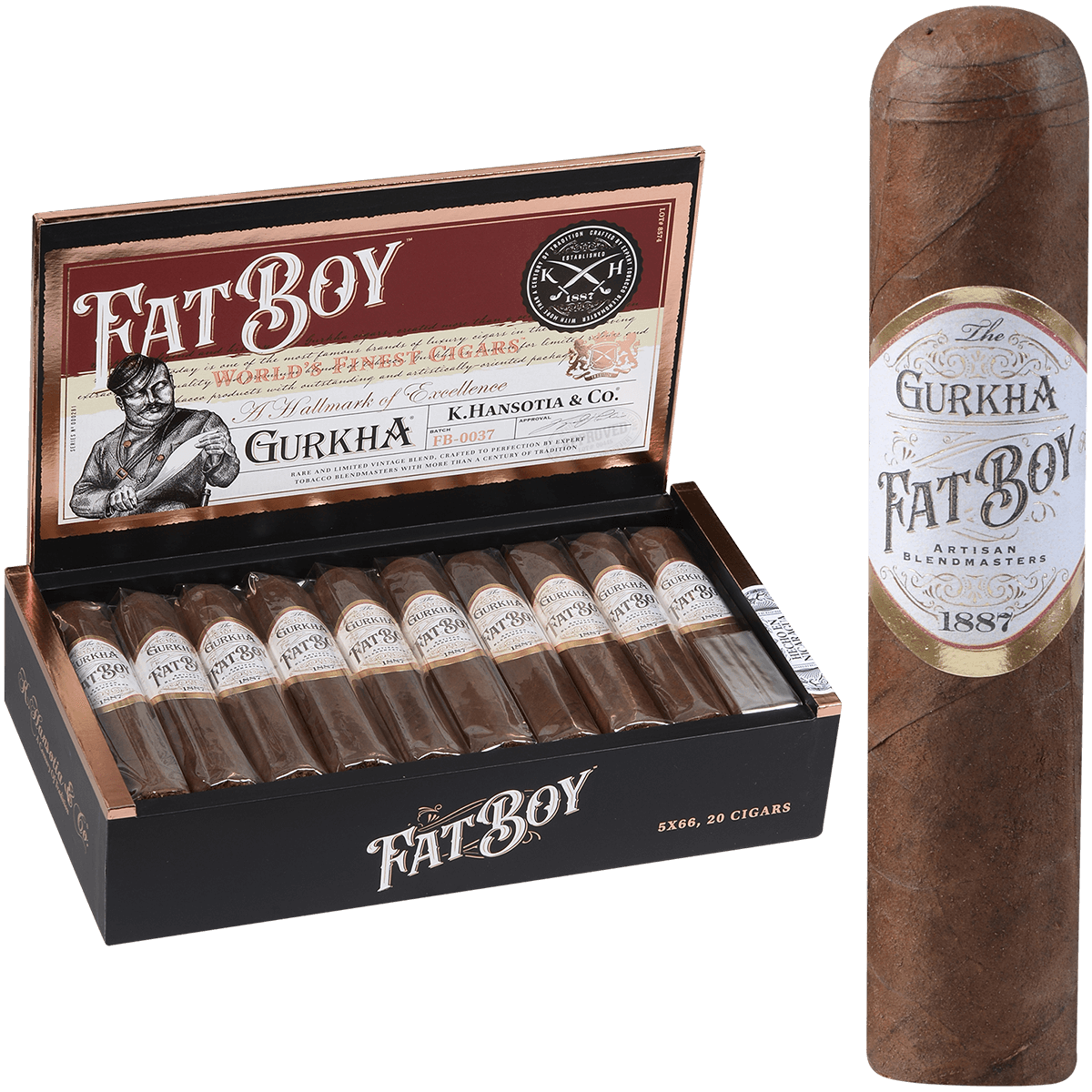 Gurkha Fat Boy Habano 20 Ct. Box 5.00X66