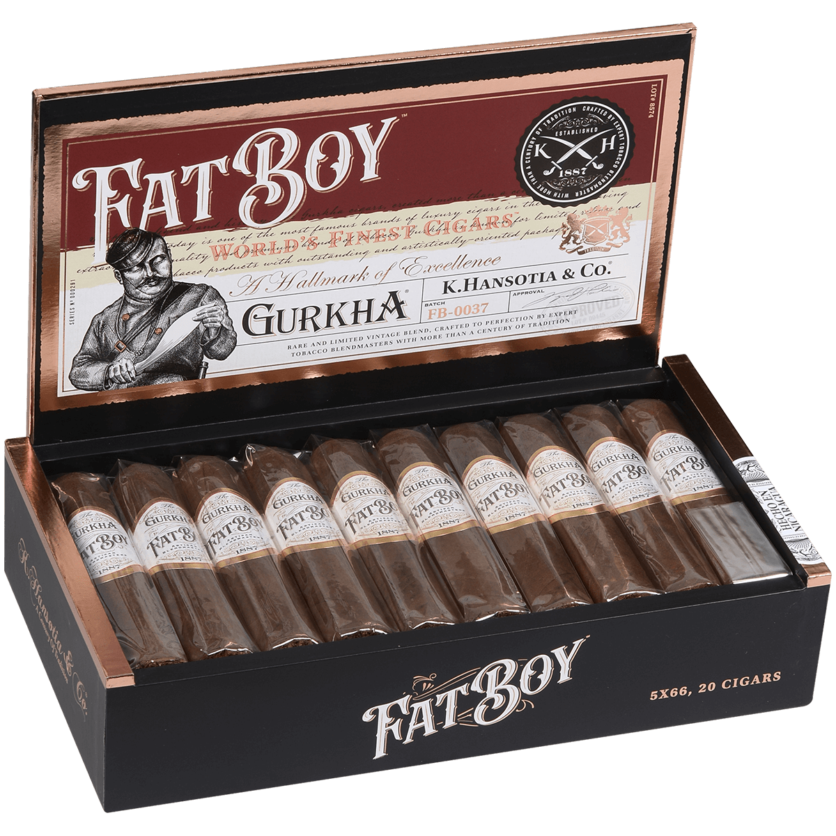 Gurkha Fat Boy Habano 20 Ct. Box 5.00X66