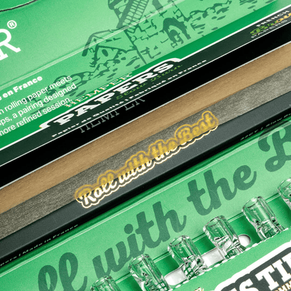 HEMPER KING SIZE NATURAL BROWN PAPER BOOKLET PLUS 10 6MM GLASS TIPS 20/32 CT. DISPLAY