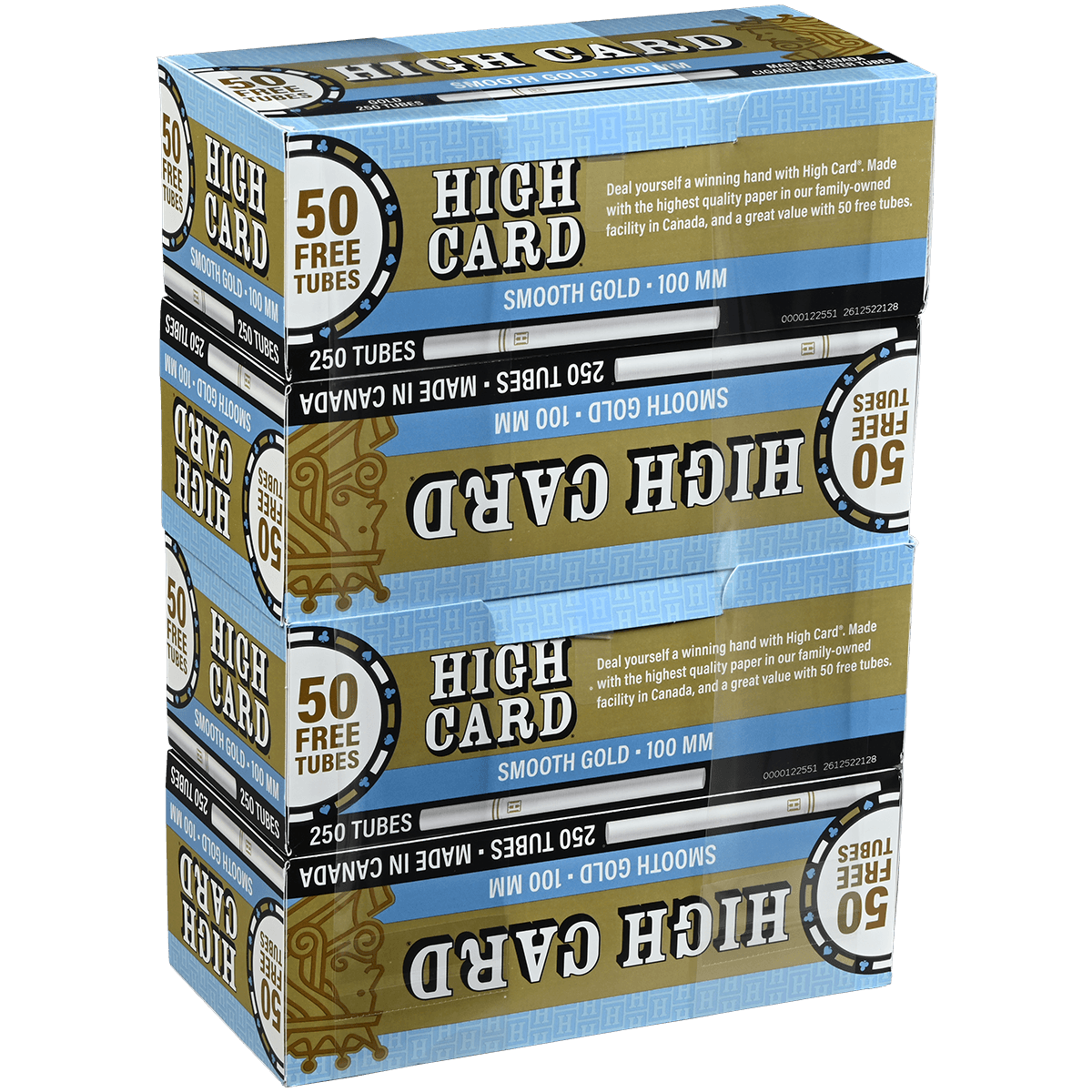 HIGH CARD GOLD 100 MM 4/250 CT. TUBES