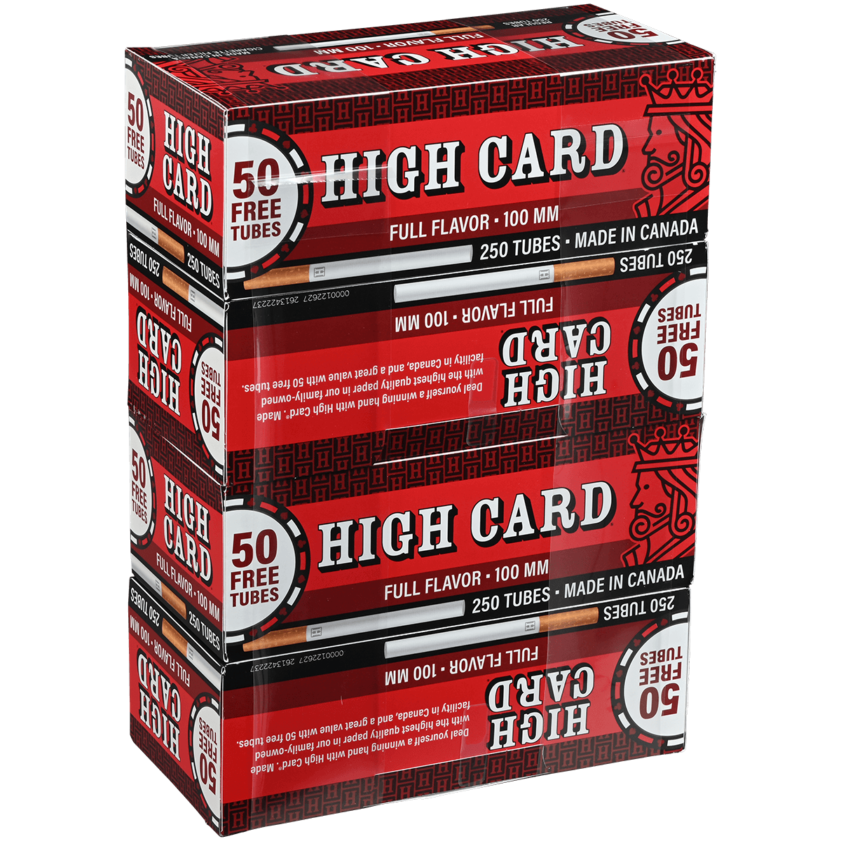 HIGH CARD REGULAR 100 MM 4/250 CT. TUBES