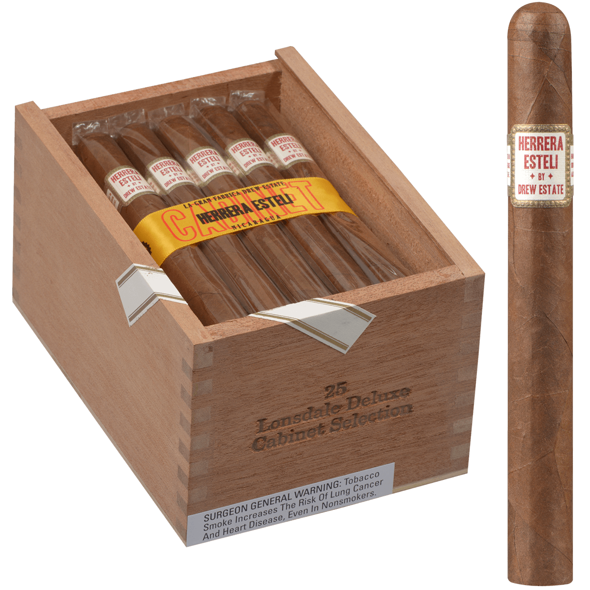 Herrera Esteli Habano Lonsdale Deluxe 25 Ct. Box 6.00X44