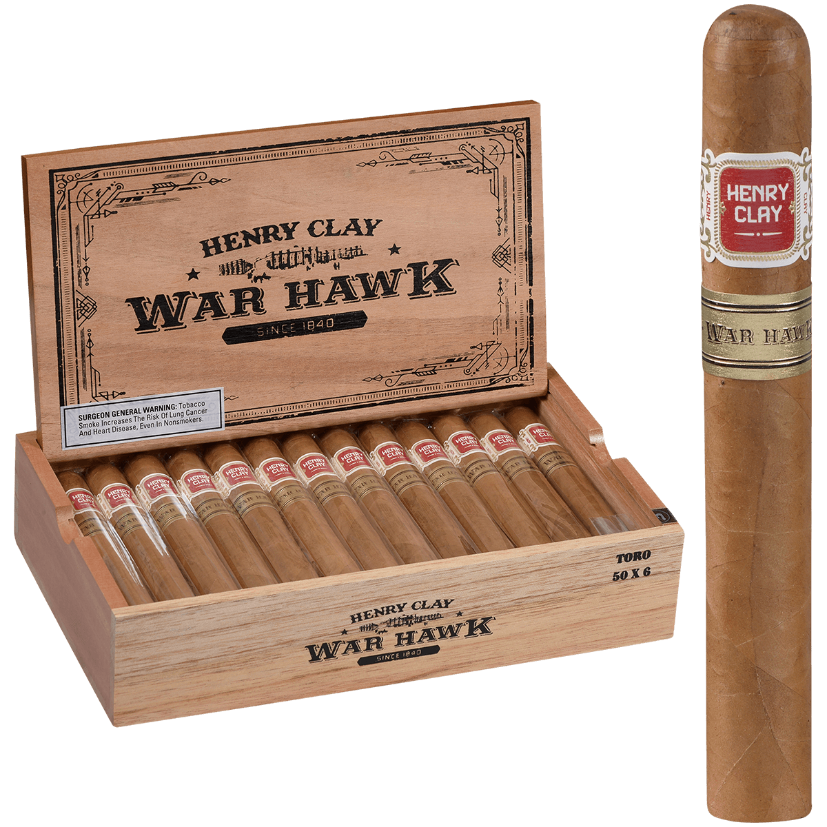 Henry Clay War Hawk Toro 25 Ct. Box 5.00X60