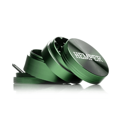 Hemper Anodized Aluminum Herb Grinder Green 4 Piece 2.2" Large