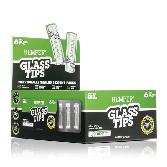 Hemper Glass Filter Tips Blister Pack 6Mm 10/5 Display