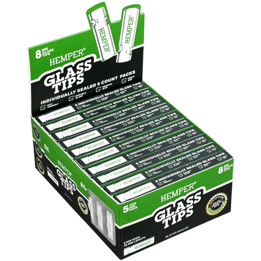 Hemper Glass Filter Tips Blister Pack 8Mm 10/5 Display