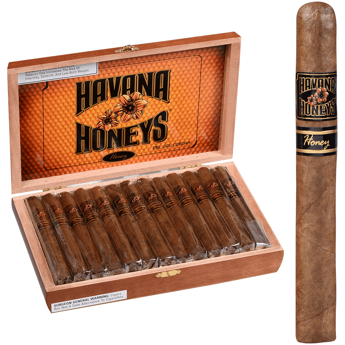 Havana Honeys Del Sol Corona Honey 25 Ct. Box 5.50X42