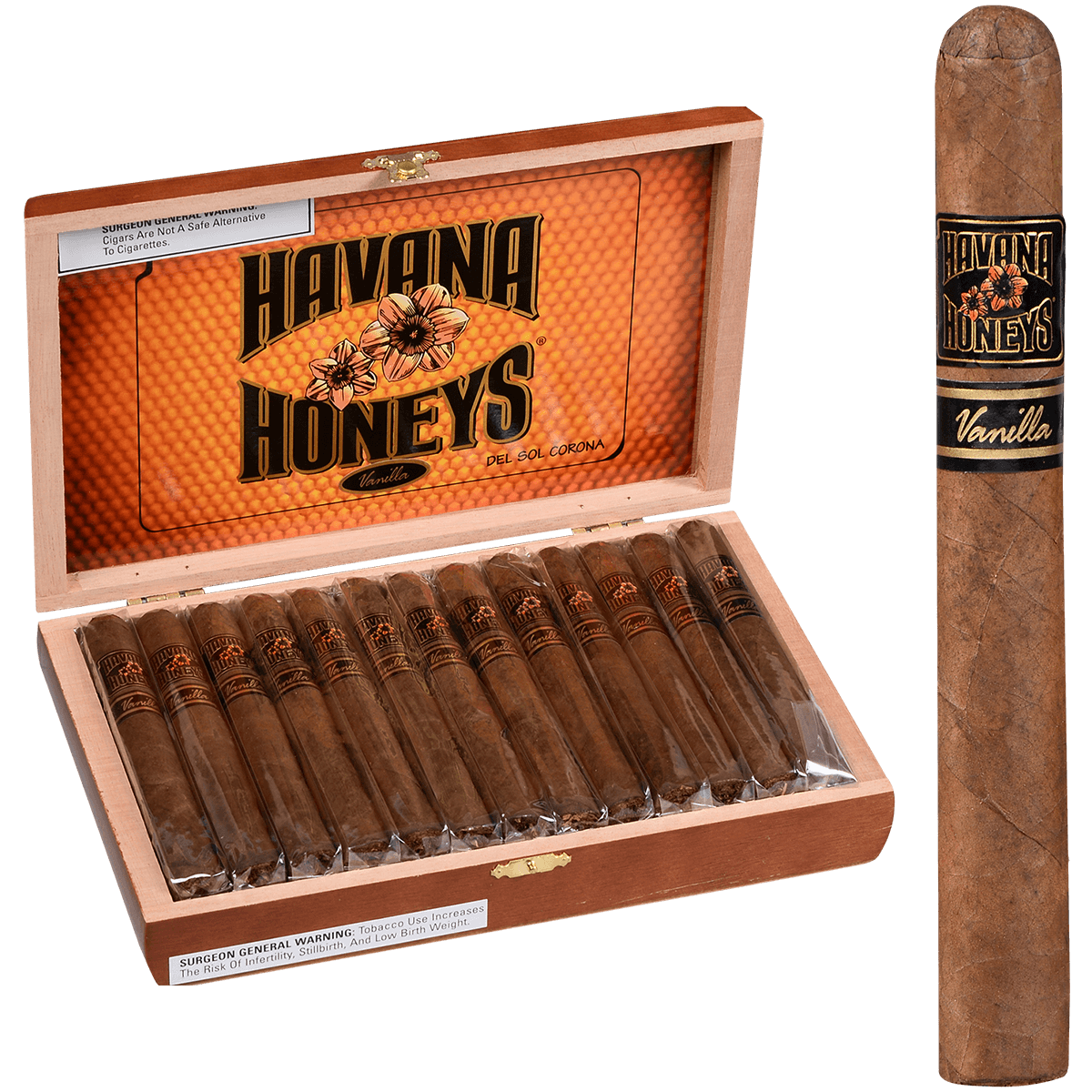 Havana Honeys Del Sol Vanilla 25 Ct. Box 5.50X42