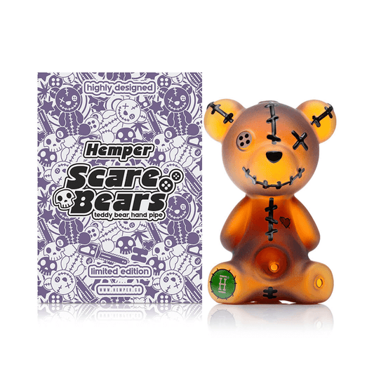 Hemper Scare Bears Teddy Bear Glass Hand Pipe 4.3"