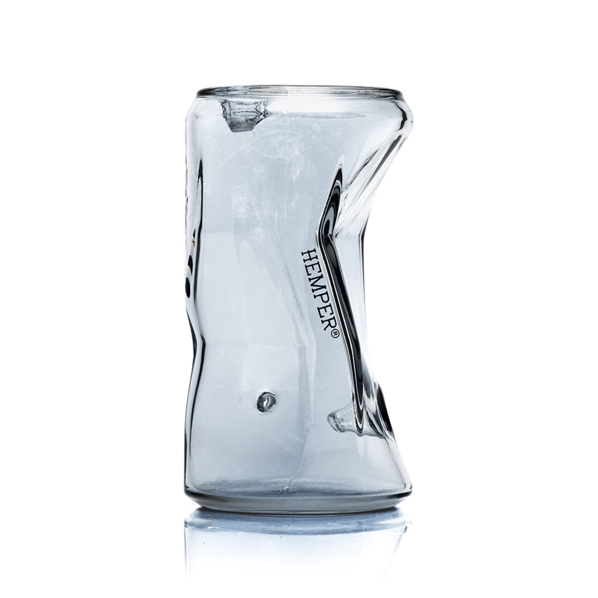 Hemper Crushed Can Glass Hand Pipe 4.6"