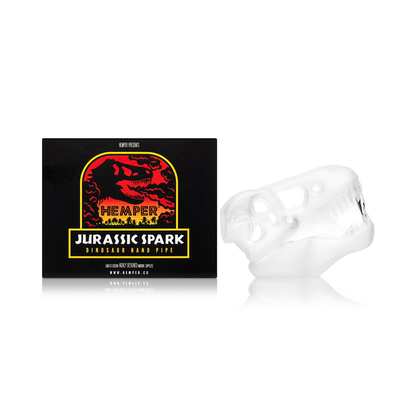 Hemper Jurassic Spark Skull Glass Hand Pipe 4.2”
