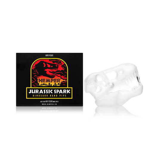 Hemper Jurassic Spark Skull Glass Hand Pipe 4.2”