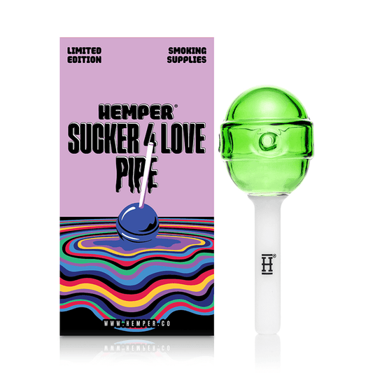 Hemper Sucker 4 Love Lollipop Glass Hand Pipe 4.5"