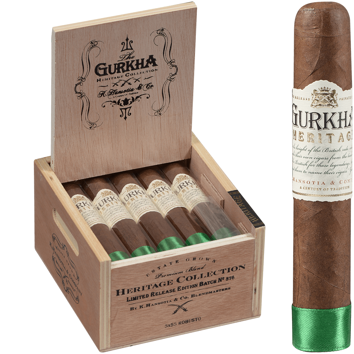 Gurkha Heritage Natural Robusto 15 Ct. Box 5.00X55