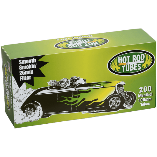 Cigarette Tubes Hot Rod Menthol 100Mm 200 Ct. Box