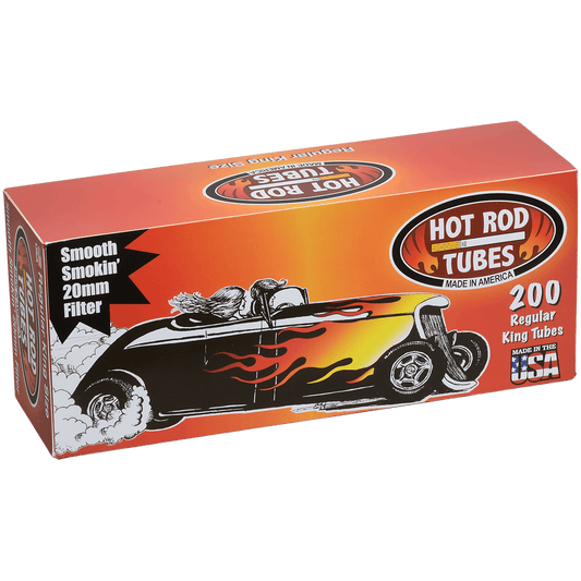 Cigarette Tubes Hot Rod Regular King Size 20Mm 200 Ct. Box