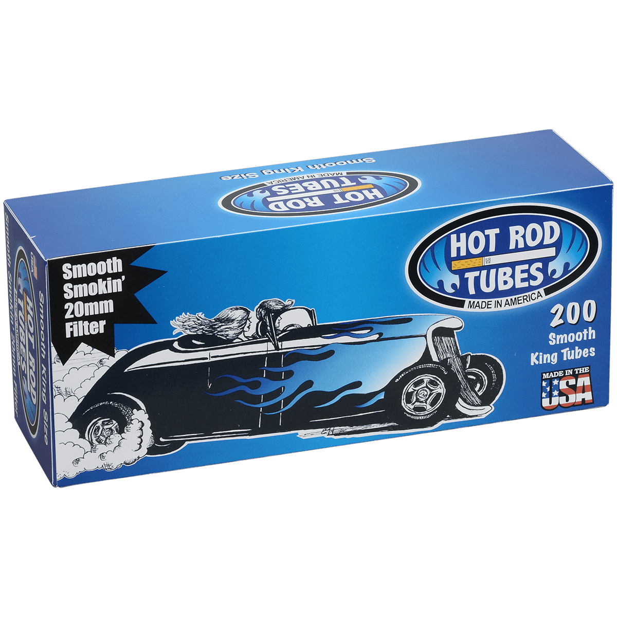 Cigarette Tubes Hot Rod Smooth King Size 20Mm 200 Ct. Box